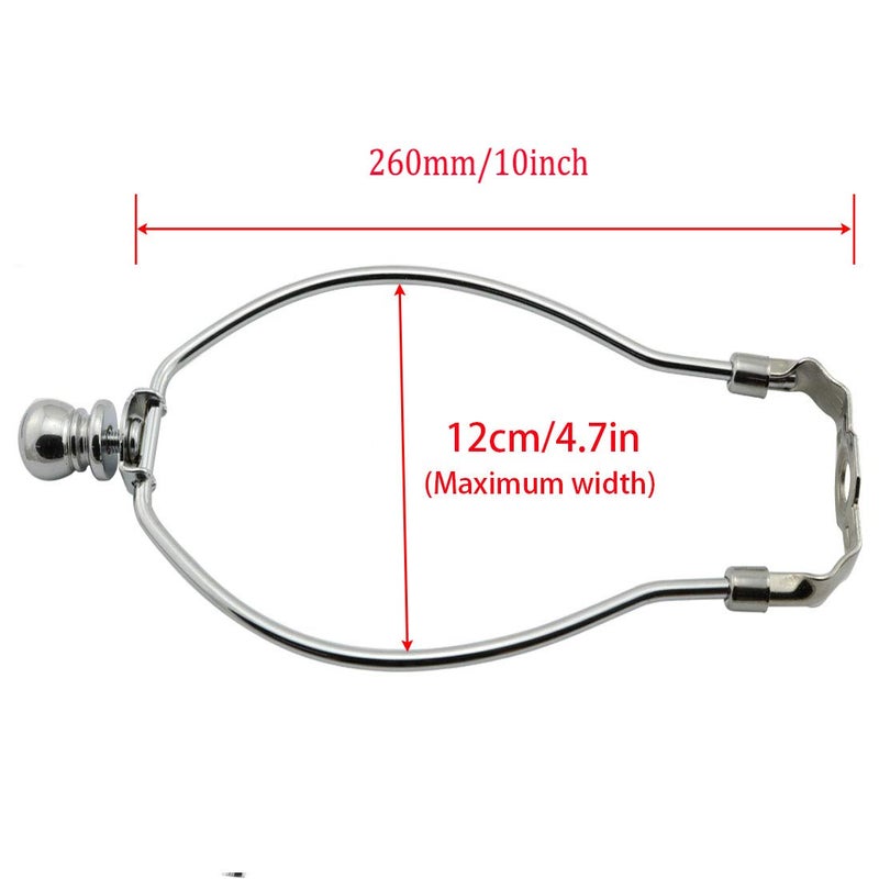 DZS Elec 1-Pack 10inch Lamp Shade Harp Holder DIY Lighting Accessories Horn Frame Lampshade Bracket for Table/Floor Light Fitting (Silver) - Image 2